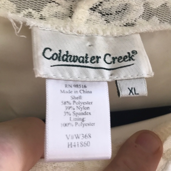 Coldwater Creek lined ivory blouse. CL - Picture 4 of 6